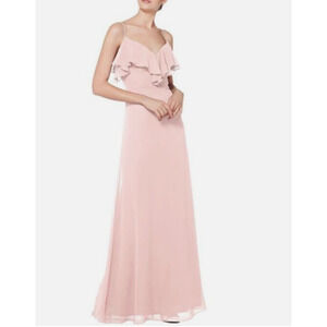 Levkoff 7055 Petal Pink Bridesmaid Prom Ruffle Cocktail Dress size 8